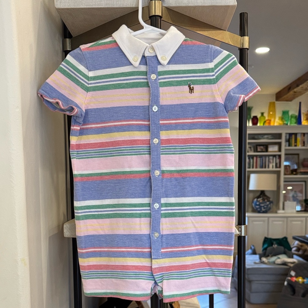 Ralph Lauren Striped Knit Oxford Shortall - Picture 2 of 4